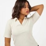 Off-white velvet top