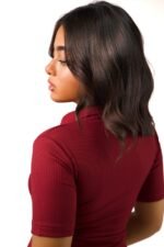 Burgundy collar top - Image 2
